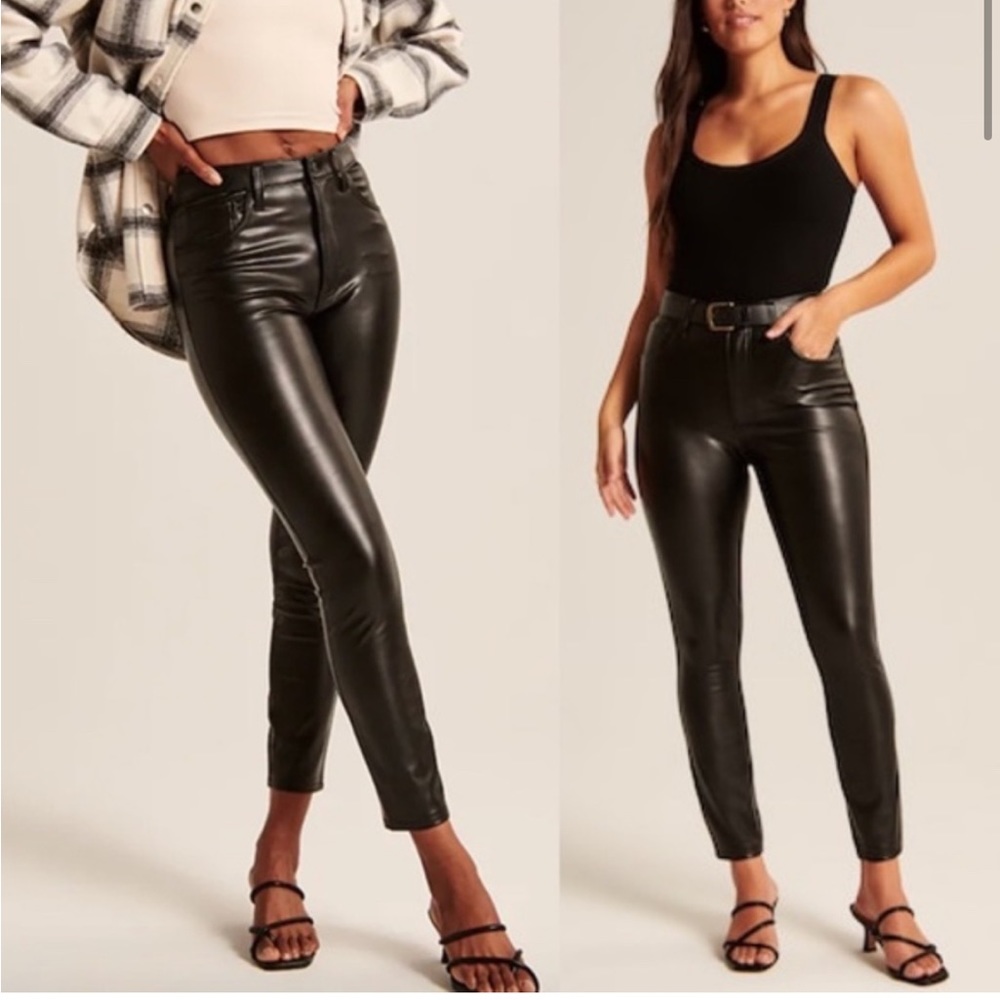 NWOT Abercrombie & Fitch The Skinny High-Rise Faux Vegan Leather Pants